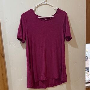 Women's Pink And Purple Short Sleeve Top